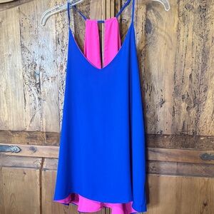 Blu Pepper Blue and Pink Sleeveless Blouse